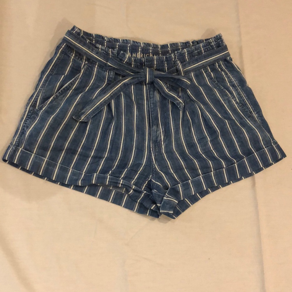 American Eagle striped jeans shorts size 6